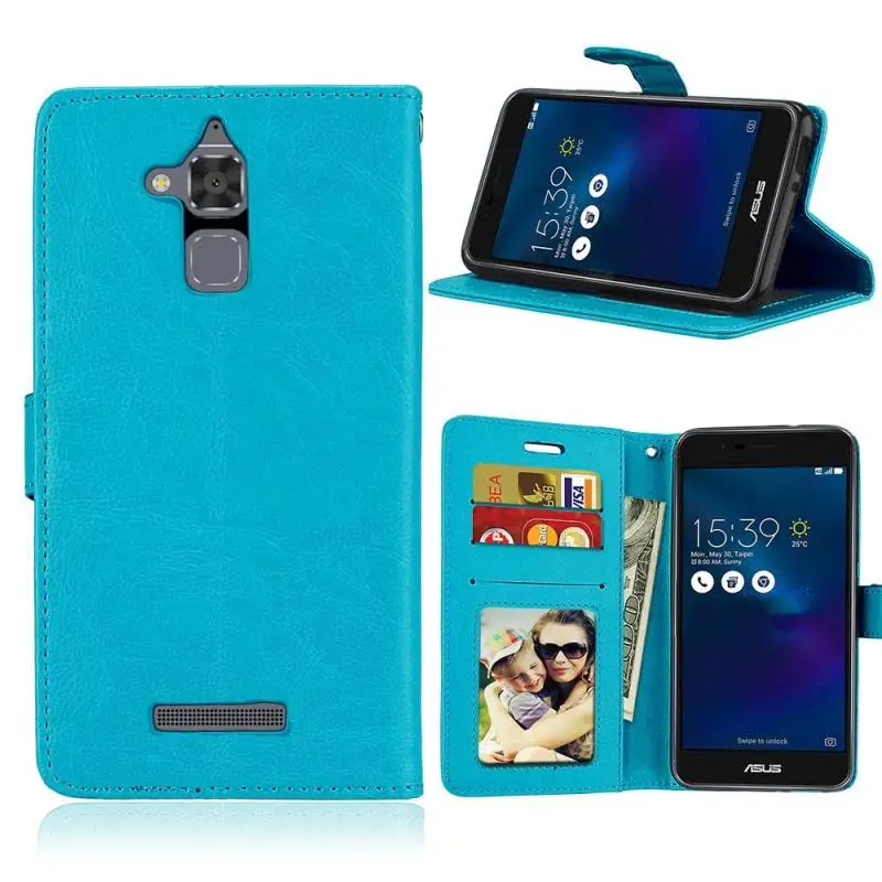Задняя крышка корпуса кожаный бумажник телефонные чехлы для Asus ZenFone Live ZB501KL 3 Laser