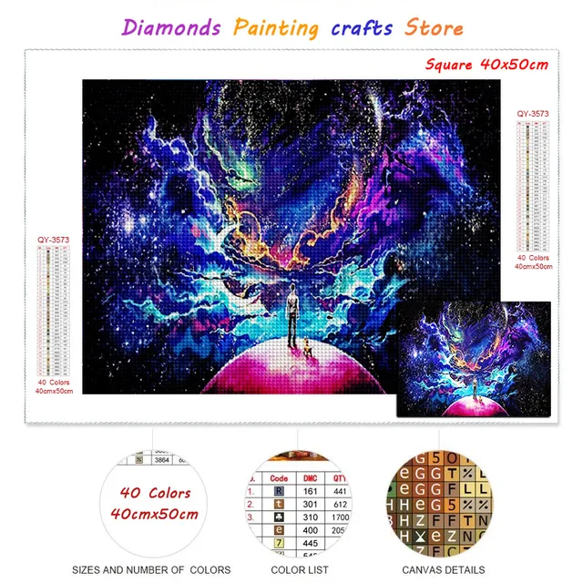 New AB Diamond Painting Universe Planet Full Square/Round Diamont Embroidery Sky Landscape Mosaic Galaxy Cross Stitch Home Decor H41-7