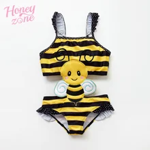 Honeyzone для новорожденных и маленьких девочек, Одна деталь с рисунком пчелы, насекомые вышивка купальники для девочек ванный комплект Banadores Bebes кукла трансфер до Nina/комплект