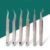 100% Closed Titanium Alloy Eyelash Grafting Set Eyelashes Tweezers Hand Anti-slip Design 3D 6D Lashes Extensions Makeup Tools 1