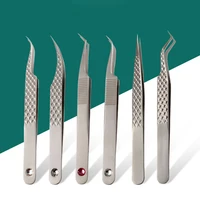 100% Closed Titanium Alloy Eyelash Grafting Set Eyelashes Tweezers Hand Anti-slip Design 3D 6D Lashes Extensions Makeup Tools 1