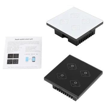 

Light Switch WiFi Smart Wall TouchSwitch Compatible with Alexa Wireless Touch Smart 4 Way Switch Support for ALEXA Google home