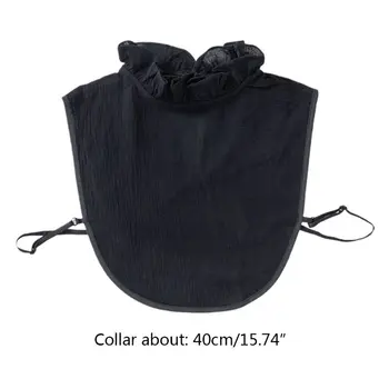 

Women Girls Chiffon Wrinkled Detachable Half-Shirt Ruffles High Neck Fale Collar