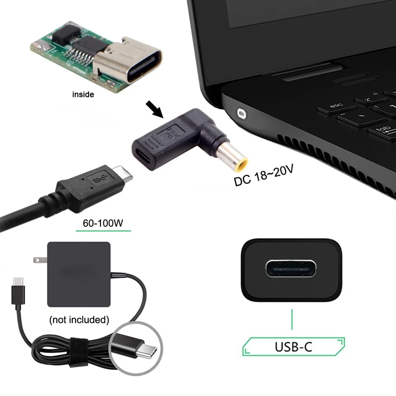 DC 20V 7,9x5,4 Mm к USB 3,1 type C USB-C адаптер PD эмулятор триггер зарядный кабель 90 градусов под углом