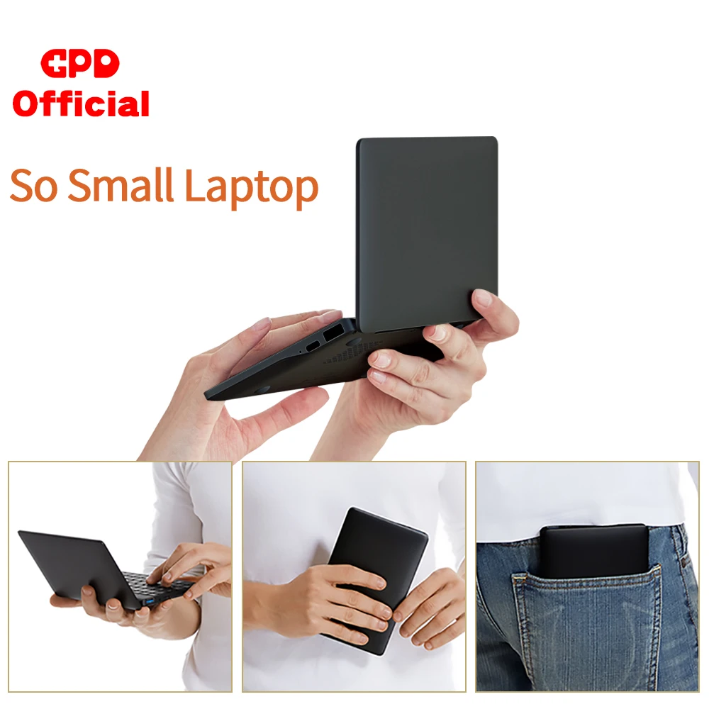 GPD Pocket 2 8GB 7 Inch Touch Screen Mini PC Pocket Laptop UMPC Intel Celeron CPU 3965Y Windows 10 System 8GB/128GB( Black)