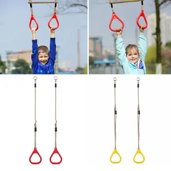 

Children Trapeze Swing Bar With Rings Wooden Playset Children Adult Rings Plastic Fitness For Kids With Rings Ring O2G6