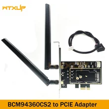 BCM94360CS2 zu Desktop PCIe Drahtlose Bluetooth Adapter Dual Band wifi karte konverter 1X 2 stücke 6DBi antenne für Hackintosh/mac os