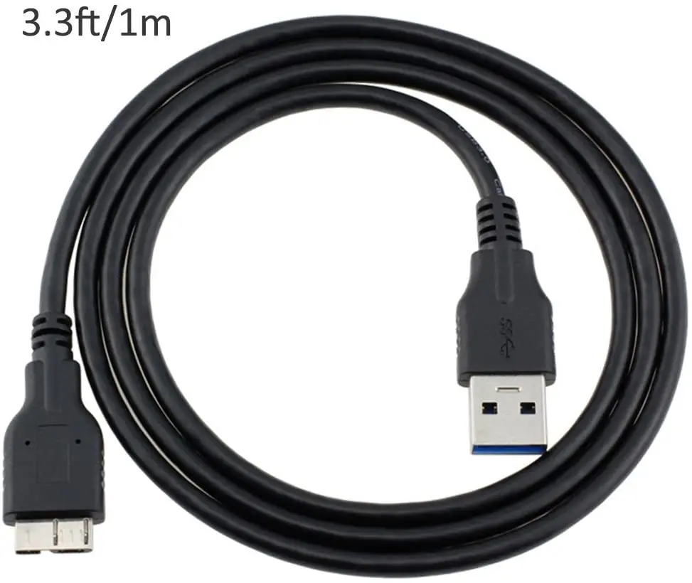 USB 3.0 A Male to Micro B Cable 3.3FT Cord Compatible with For WD