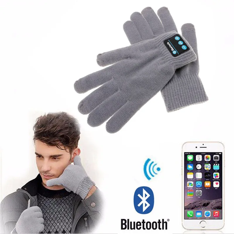 Аккумуляторные беспроводные Перчатки Bluetooth женские и мужские зимние вязаные
