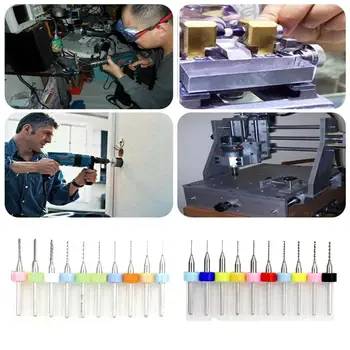 

10Pcs/set Micro Mini Twist Drill Bits Set PCB Print Circuit Tool Engraving Carbide Board Tungsten Metalworking 0.3mm-1.2mm A6O2