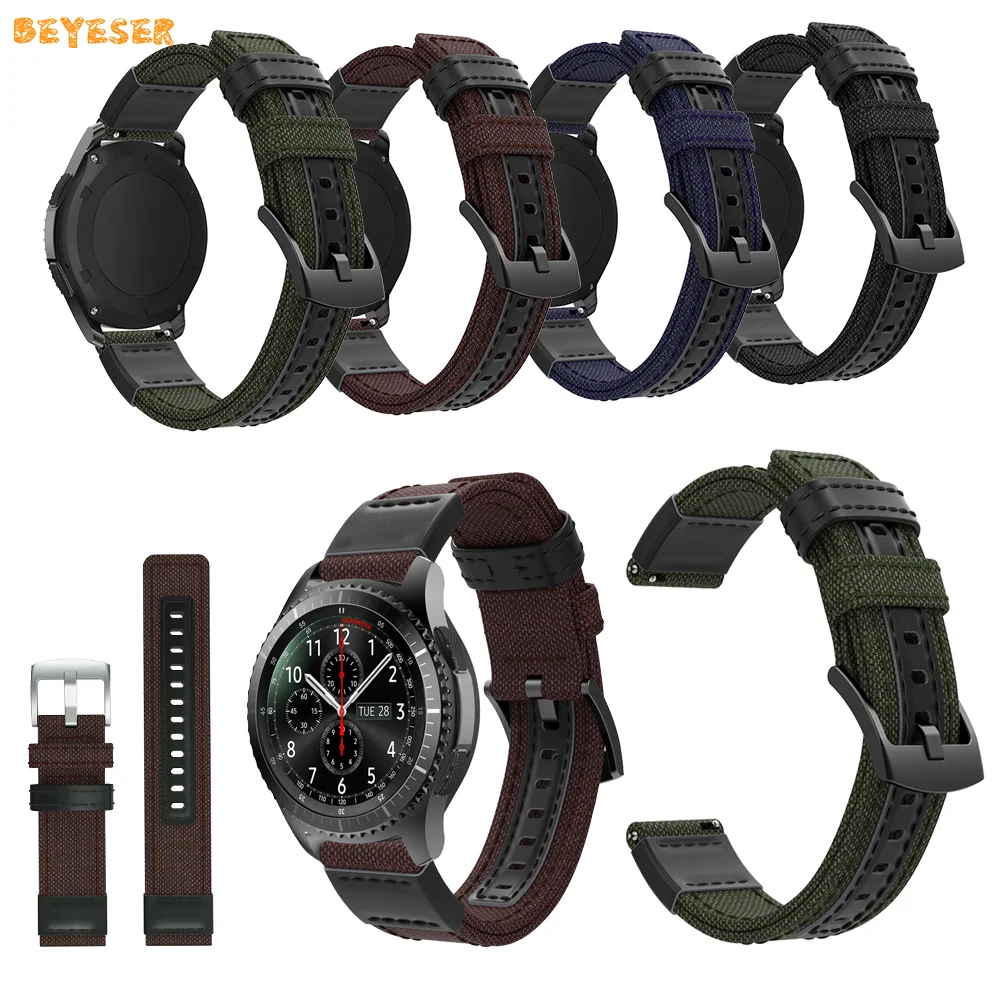 

Fashion Canvas Strap For Samsung Gear S3 Watch Interchangeable Replacement Colorful Wristband Bracelet Watchband Accessories