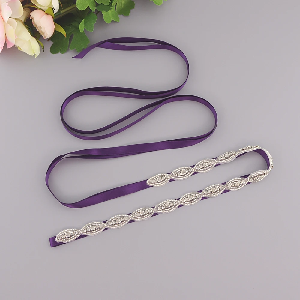 purple S102 свадебные пояса - Цвет: purple