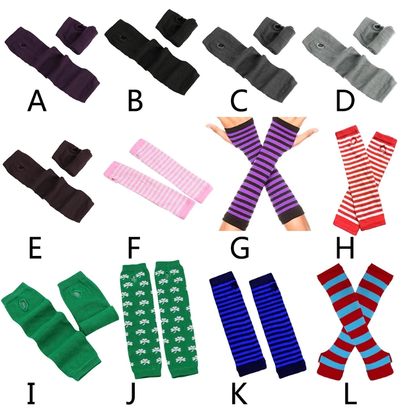 

Вязаные рукава для рук и локтя, Атлетический наружный рукав, татуировка, защита от солнца, эластичные полосатые Чехлы для рук, обогреватели для рук