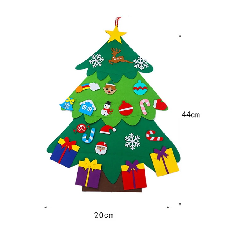 115*80cm DIY Nonwovens Velcro Puzzle Christmas Trees Xmas Decor Christmas Party Decor Happy New Year Kids Gift Toy Ornaments