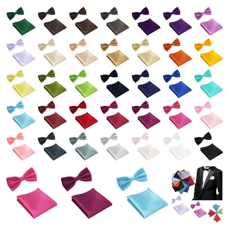 Мужской комплект из 2 предметов для взрослых галстук-бабочка цветной деловой