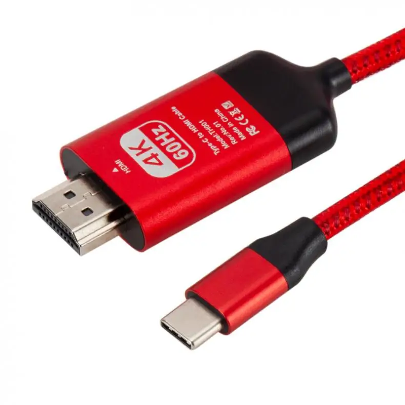 2 м/6.56Ft USB TypeC к HDMI HD tv AV ТВ кабель адаптер подходит для MacBook/samsung Galaxy S9/S10/Note 9