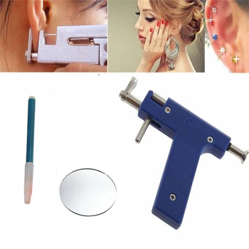 

Pro Steel Ear Nose Navel Body Piercing Gun Tool Kit Set Blue High Quality