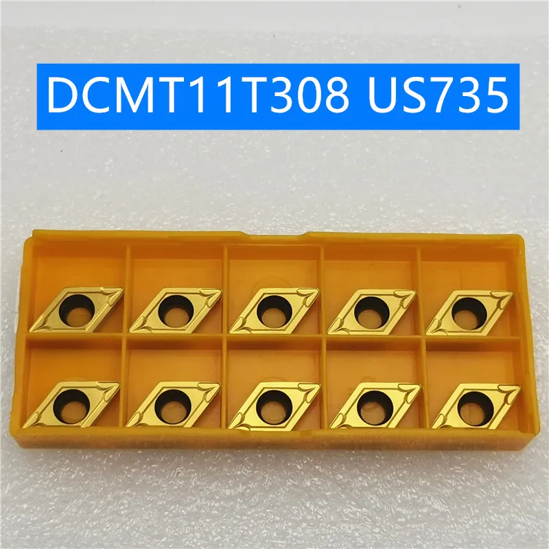 

10PCS DCMT11T308 US735 Carbide Insert Turning Tool Turning Milling Cutter CNC Cutting Tool Slot Cutting DCMT 11T308