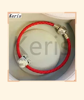 

High Quality Original 1:1 100% Silver Red Leather String Bracelet With Free Delivery Preferred Gift