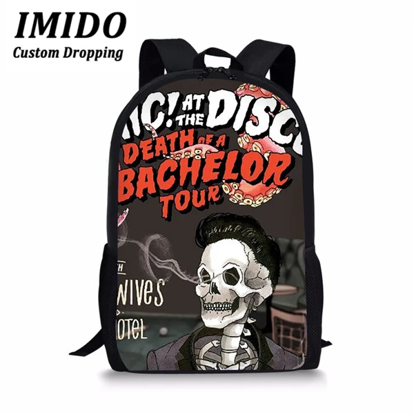 IMIDO, школьный рюкзак, panic! At The Disco, рюкзак для девочек-подростков, мальчиков, школьный рюкзак, женский рюкзак для путешествий