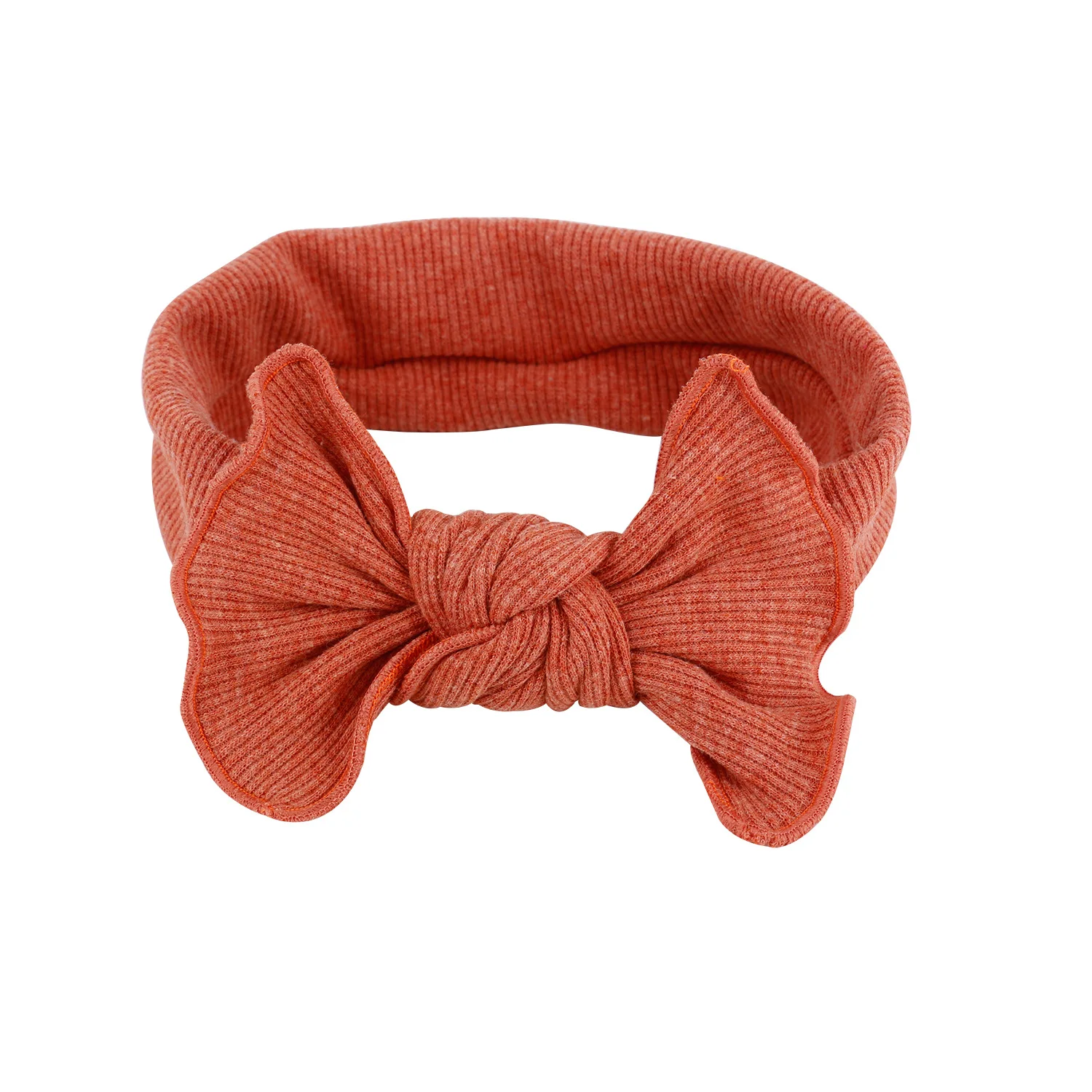 curl orange Новинка года; детские вязаные повязки ручной работы с бантом головные повязки для волос; однотонные хлопковые эластичные повязки для волос с бантом; Детские аксессуары для волос для маленьких девочек - Цвет: curl orange