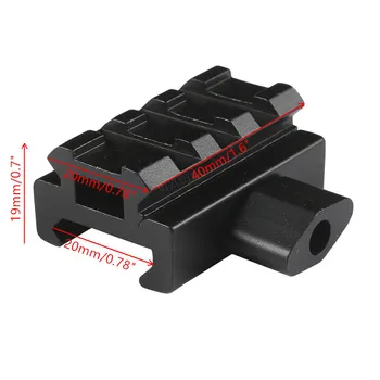 

MIZUGIWA Low Profile Compact Riser Scope Mount 0.5" High 3 Slots Mini Quick Release 20mm Picatinny Weaver Rail Rifle AR 15