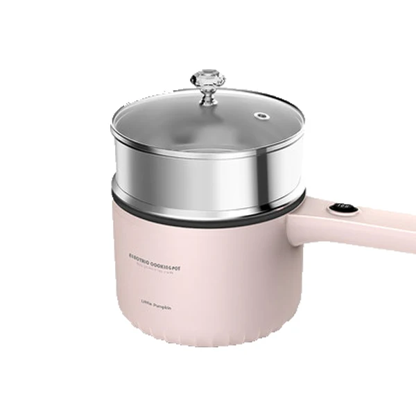 with steamer Многофункциональный электрический горячий горшок, Электрический Пароварка для еды, нагревательная чашка из нержавеющей стали, рисоварка, пароварка, кухонная плита 220 В - Цвет: with steamer