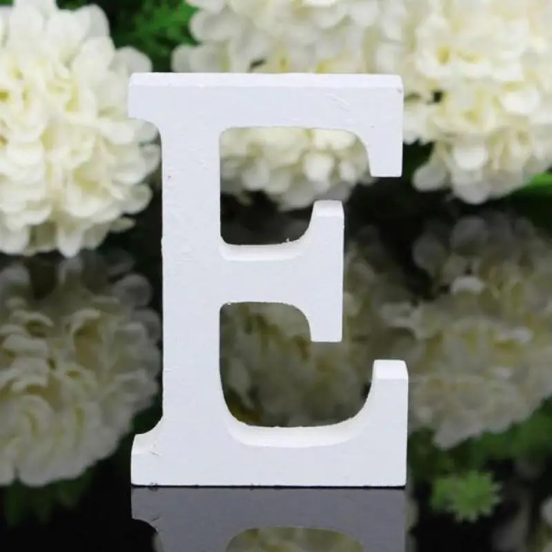 1pc Diy Freestanding Wood Wooden Letters White Alphabet Wedding Birthday Party Home Decorations Personalised Name Design QQLIFE