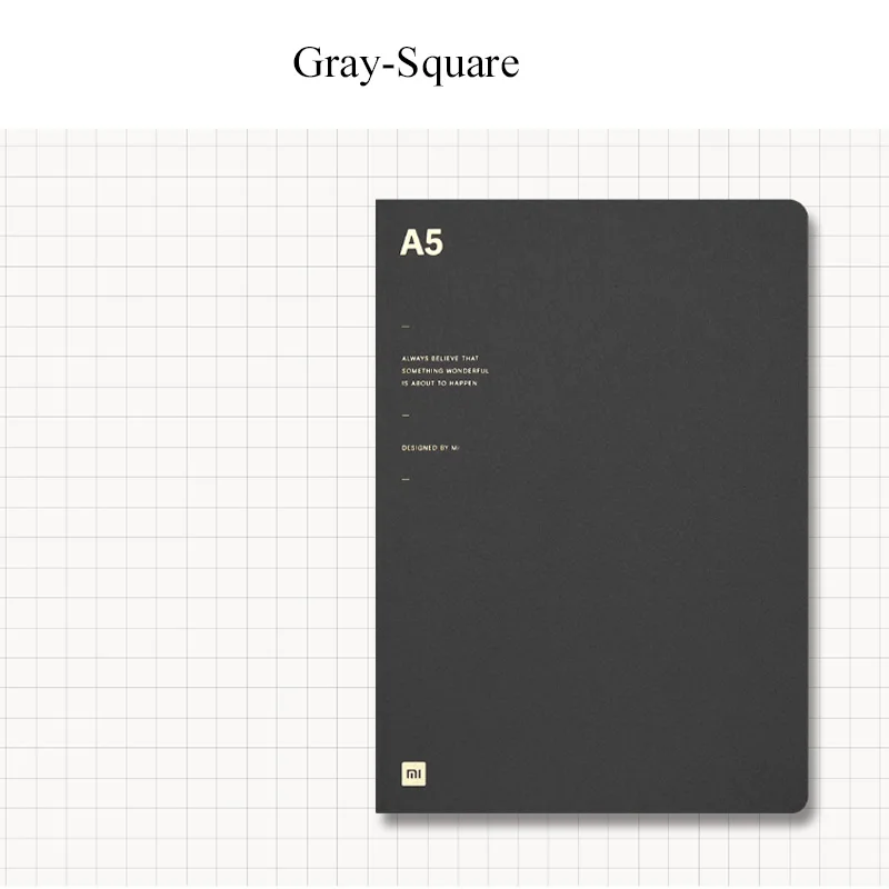 Gray Square Xiaomi A5 простой блокнот бумага квадратная/горизонтальная линия/точка сетка страница дневник путешественника блокнот-журнал для офиса школы - Цвет: Gray Square