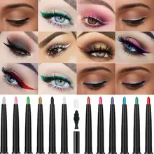 Двойная головка карандаш для глаз Матовый Блеск Мерцающий белый зеленый водонепроницаемый неоновый цветной карандаш для глаз не цветущий макияж TSLM2