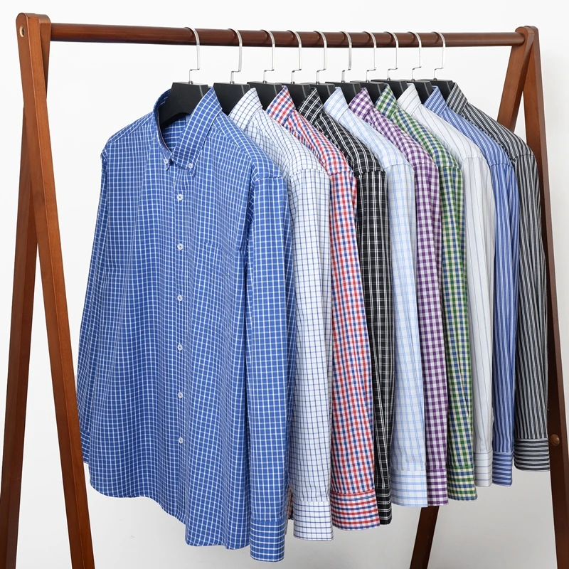 7XL 8XL 9XL 10XL 12XL Men's Plaid Shirt Elegant Classic Business Casual Brand Clothing 100% Cotton Comfortable Long Sleeve Shirt images - 6