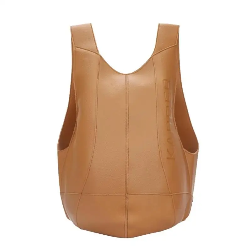 Модный Противоугонный женский кожаный рюкзак для мужчин Mochila Masculina дорожные сумки материал Escolar Bolsa Feminina - Цвет: Light Brown