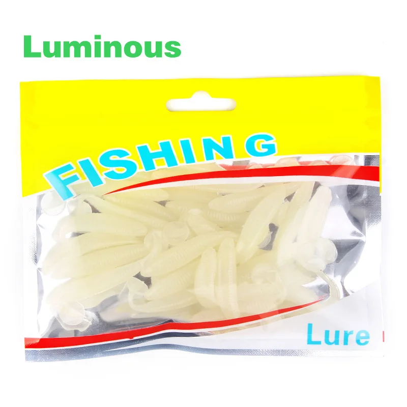 Soft Lure Bait T-tail Silicone Fishing Lure 1.1g/5cm 30/pcs Artificial Wobblers Worm Bait Soft Worm Fishing Tackle jooyoo