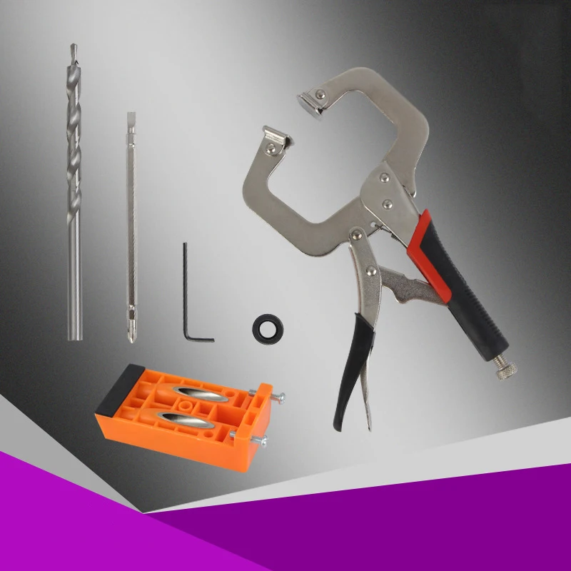 

Woodworking Oblique Hole Locator Style Pocket Jig Kit Set System Step Drill Screws Cross Hole Drill Guide Slant Drill