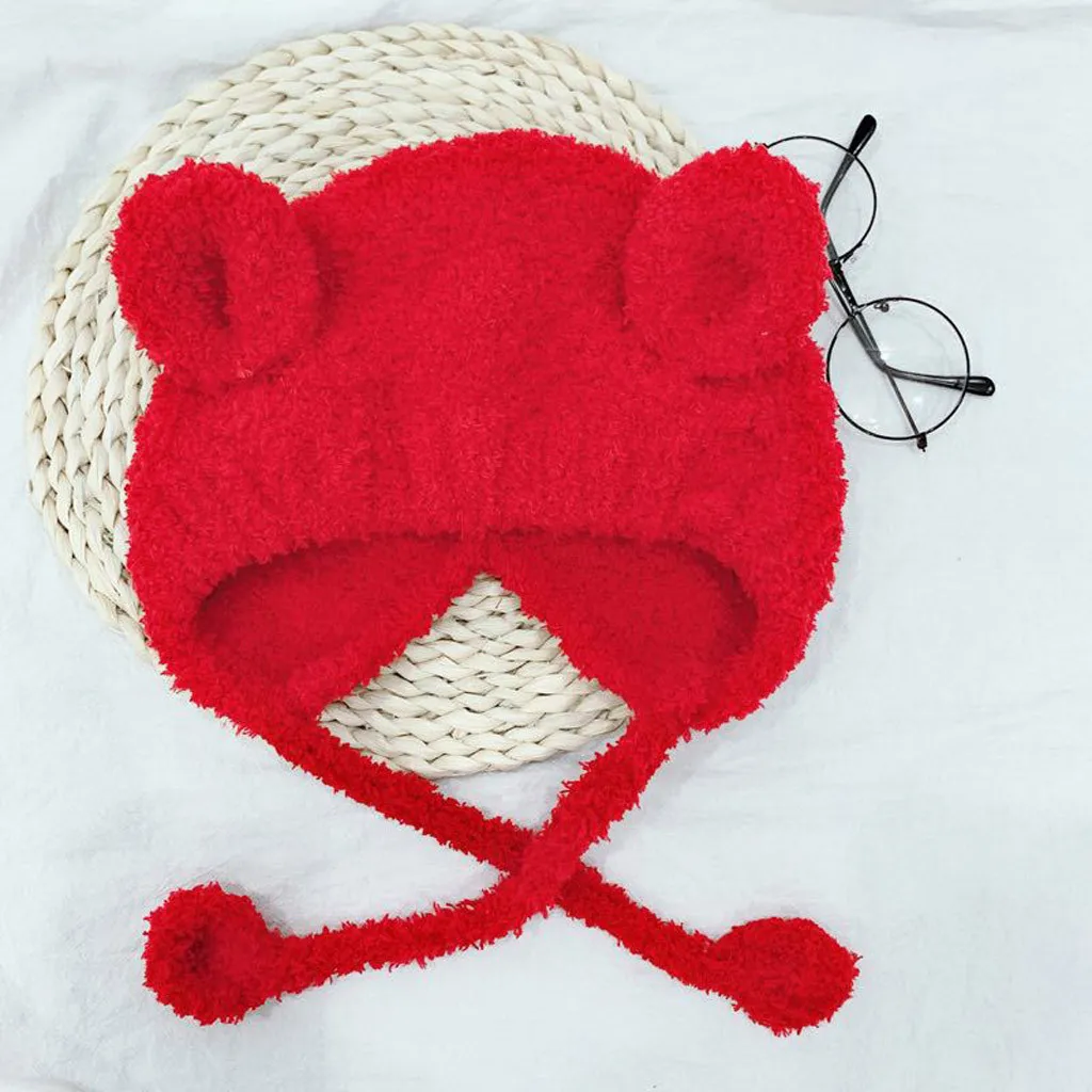 Newborn Baby Boy Girl Cartoon Warm Earflap Knit Crochet Beanie Cap Toddler Hat Keep Accessories Knitting Kids |
