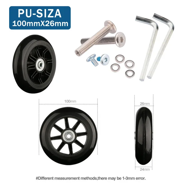 Luggage wheels repalcement trolley case pulley wheel mute universal accessories 20-28 inch suitcase wheels caster for luggage PU-100-26