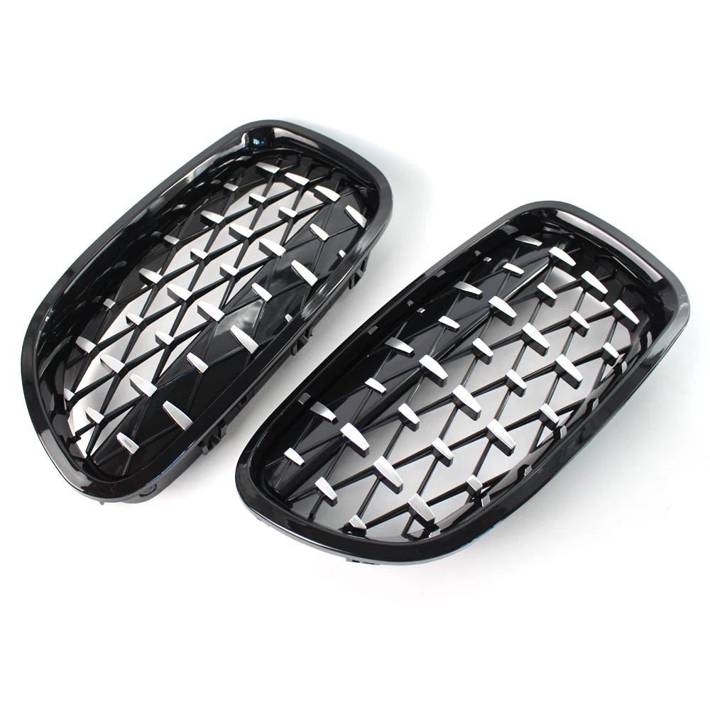 Для Bmw 5 серии F10 F18 2011- автомобильные аксессуары Передняя почечная решетка Алмазная решетка Метеор стиль передний бампер серебро+ черный