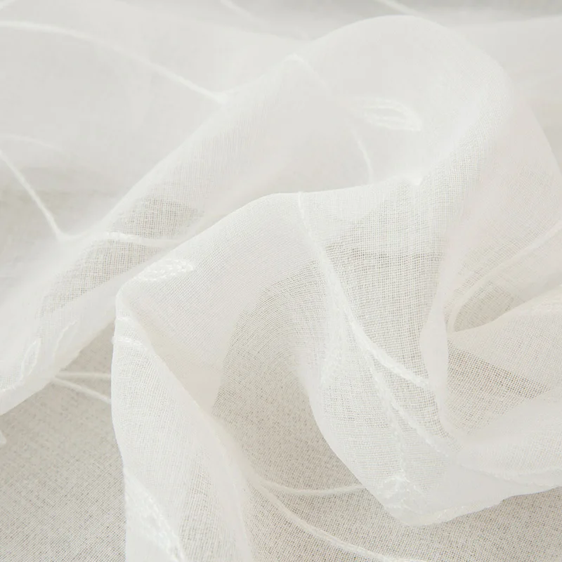 Embroidered Tulle Curtains Window Screen For Living room The Bedroom Floral White Voile Sheer Curtain for Kitchen Drapes Blinds