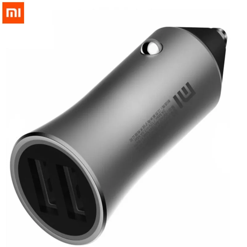 Новое автомобильное зарядное устройство Xiaomi USB 5 В/2.4A 18 Вт светодиодный, напоминающий быструю зарядку, подходит для большинства телефонов, планшетных ПК, двойное быстрое зарядное устройство, универсальное