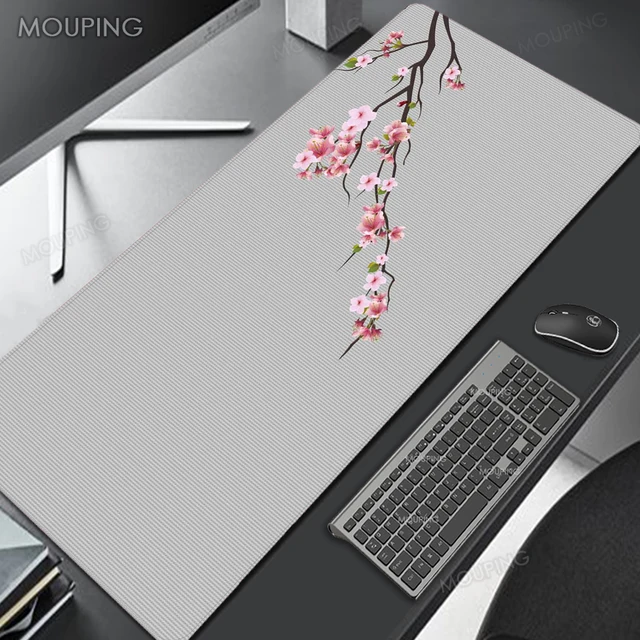 Sakura Mousepad Black Mausepad Pink Setup Gamer Accessories Office Carpet Japanese Art Mouse Pad Company Gaming Deskmat 90x40 Xl 1