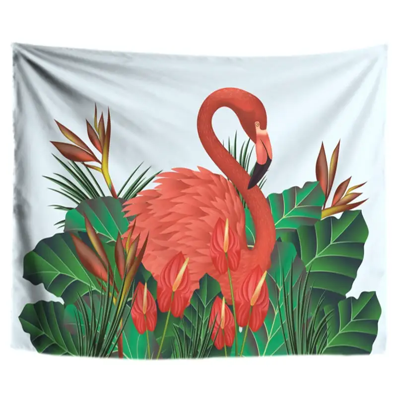 Boho Home Wall Decoration Polyester Tapestry Wall Hanging Living Room Plant Flamingo Beach Towel Blanket Background Cloth Fabric - Цвет: A9-042J