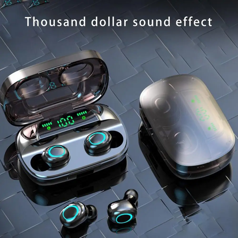 S1 5 0 Stereo Intelligent Touching Wireless Bluetooth Earbud With LED Power Display Sports Computer Games Headphone
