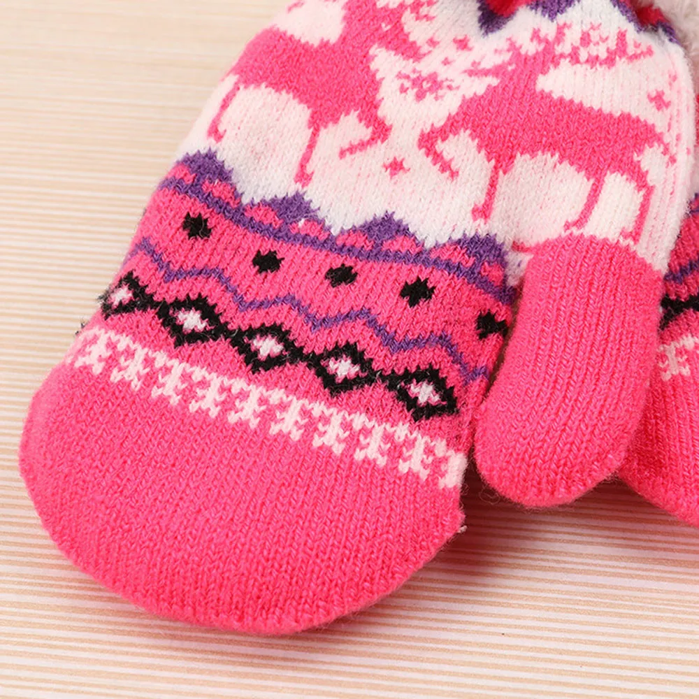 Женские перчатки зимние шерстяные вязаные перчатки Рождественские милые рождественские лося теплые вязаные кашемировые перчатки сохраняющие тепло женские перчатки