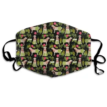 

YongColer Unisex Breathable Beach Dog Yellow Labrador Pineapple Mouth Mask - Adjustable Earloop Anti Dust Pollution Face Mask