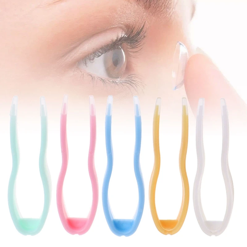 

Contact Lens Tweezers Care Travel Clip Clamp Remover Tool Tips Random Color Kit F3MD