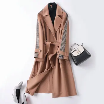 

Winter double-sided cashmere coat women manual woolen coat wool blend coat women winter coat women 3color dropshipping wholesale