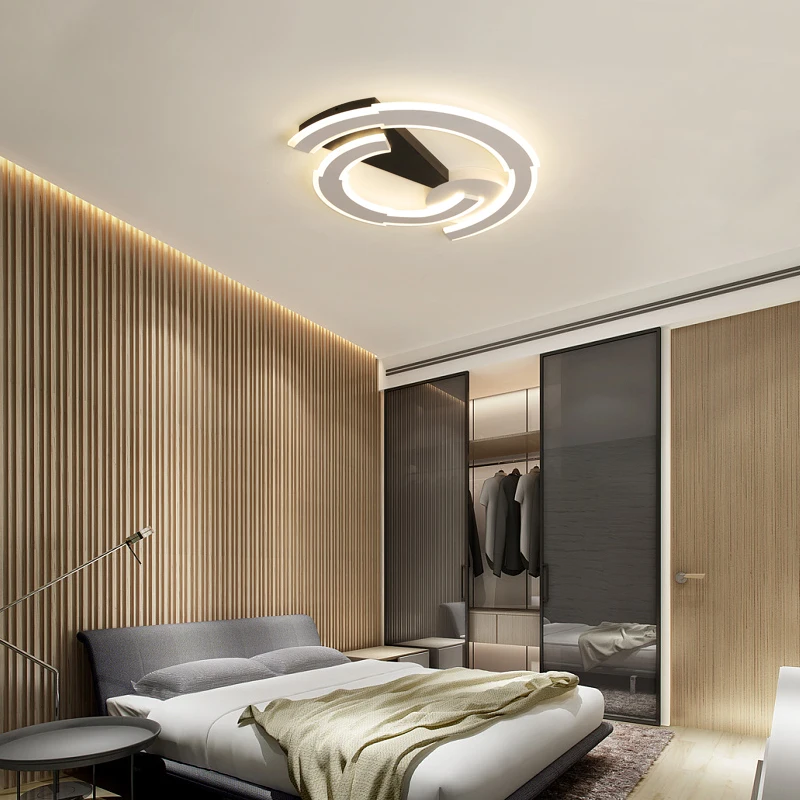 Chandelierrec, современный AC90-260V светодиодный потолочный светильник для гостиной, спальни, низкие потолки, домашнее освещение, светильники, акриловая потолочная лампа