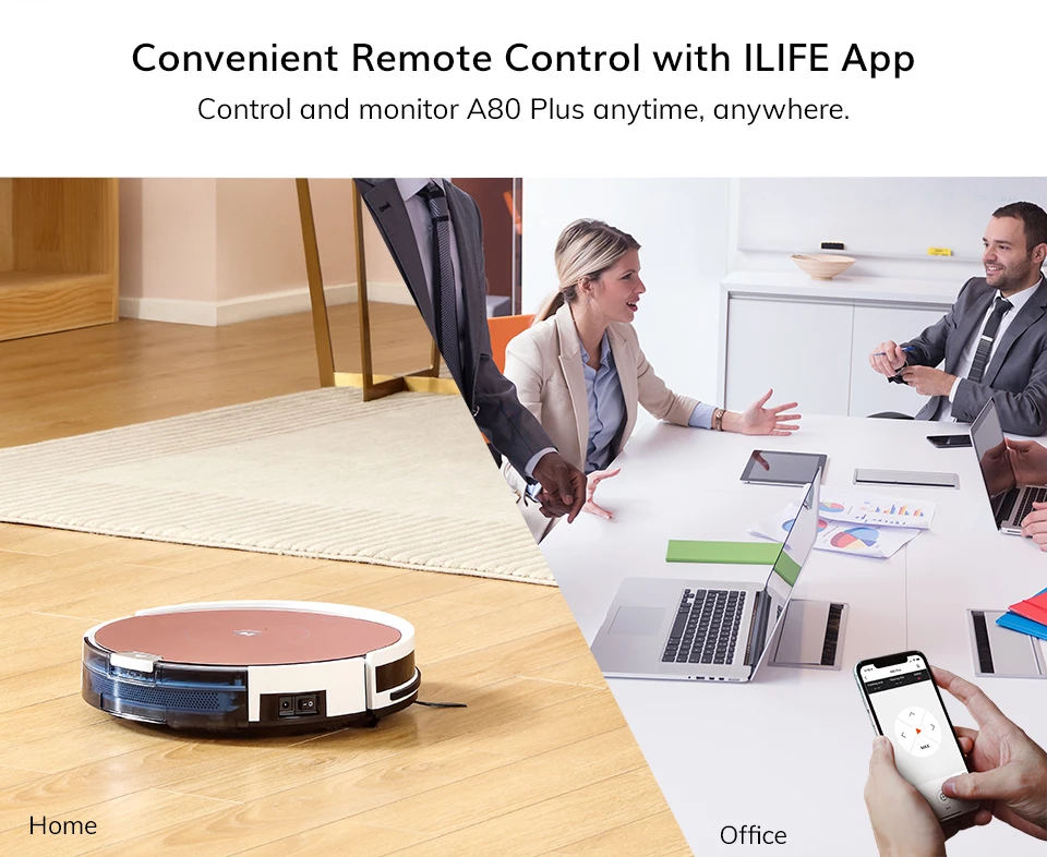 ILIFE A80 Plus WIFI APP Control Powerful Mop Robot Vacuum Cleaner