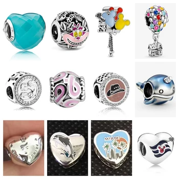 

High Quality 1: 1 Original 925 Sterling Silver PAN Charm Beads Cartoon Mouse Cruise Ship Fit for DIY Bracelet Woman Jewelry Gift