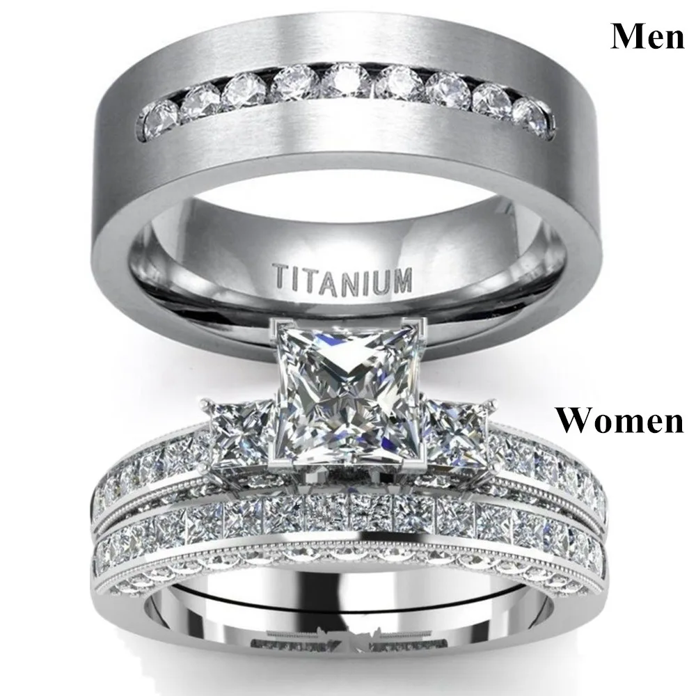 Новая мода титановая сталь Кристаллы дизайнерское кольцо для мужчин и женщин все AAA циркон вечерние юбилейные кольца для влюбленных пар ювелирные изделия